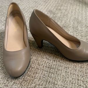 Cinderella of Boston Taupe leather heels, hardly worn.